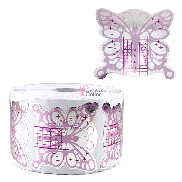 Sabloane pentru unghii SB048 Fluture Silver-Pink 500 bucati